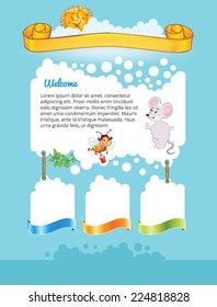 Cartoon cloud background for kid web site
