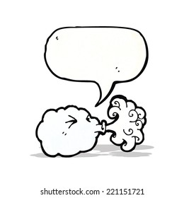 cartoon cloud blowing wind