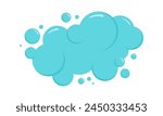 Cartoon cloud, bubble soap, foam icon, water ball, bath shampoo suds. Wash, laundry, clean underwater isolated on white background. Air, soda, carbonated vector fun illustration