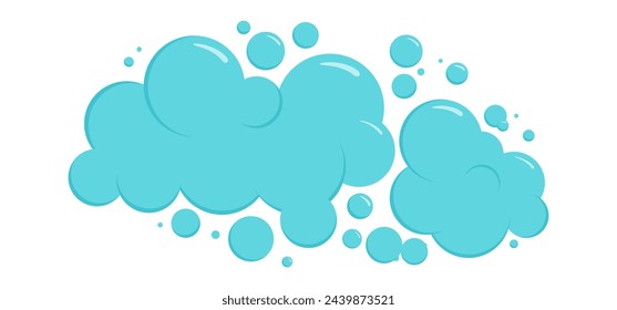 Cartoon cloud or bubble soap, foam vector icon, water ball, bath shampoo suds. Wash, laundry, clean underwater isolated on white background. Soda, carbonated fun illustration