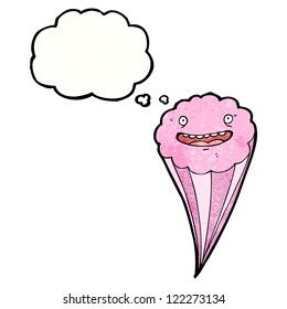 cartoon cloud character with thought bubble