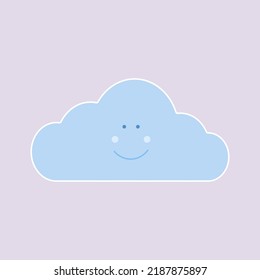 Cartoon cloud. Child style cloud smiling. Vector illustration concept