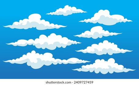 cartoon cloud collection vector illustration