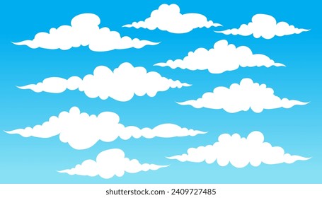 ilustración vectorial de colección de nube de dibujos animados