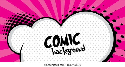 cartoon cloud comic style background With Dot Halftone Vector 