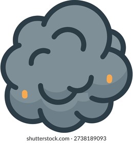 A cartoon cloud dark outline on a white background.