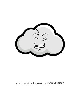 Cartoon cloud with a facial expression, perfect for weather-related designs, children's illustrations, and educational materials.