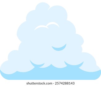 Cartoon cloud floating gently in the sky, creating a peaceful and dreamy atmosphere, ideal for children s illustrations or weather related projects