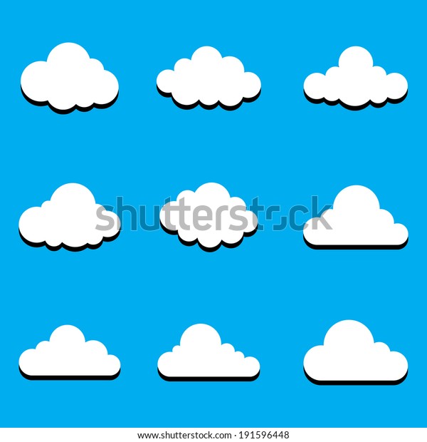 Cartoon Cloud Game Assets Logo Clean Stock Vector (Royalty Free) 191596448