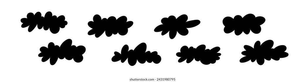 Cartoon cloud icon , fluffy shape. graphic designs and bubble like illustrations. Flat vector isolated on white background.