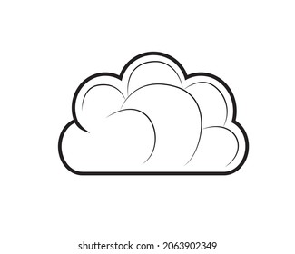 Cartoon cloud in isolate on a white background. Vector illustration