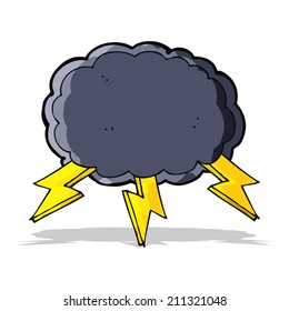 cartoon cloud and lightning bolt symbol