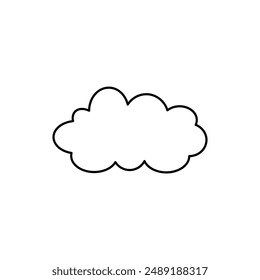 cartoon cloud line in a flat design. White cloud doodle clip art