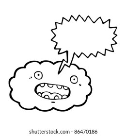 cartoon cloud panicking