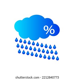 Cartoon cloud percentage. Financial investment. Vector illustration. stock image.