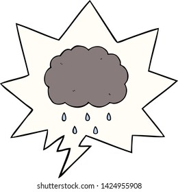 Cartoon Cloud-Regen mit Sprachblase