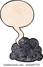 nube de dibujos animados con burbuja de voz en estilo de textura retro