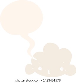 cartoon cloud with speech bubble in retro style