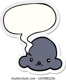 cartoon cloud with speech bubble sticker