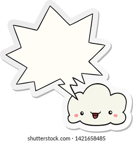 cartoon cloud with speech bubble sticker