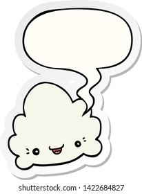 Cartoon-Wolke mit Sprudelaufkleber