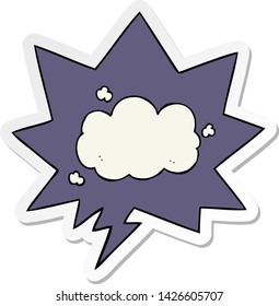 cartoon cloud with speech bubble sticker