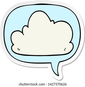 cartoon cloud with speech bubble sticker