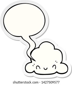 nube de dibujos animados con pegatina de burbujas de voz