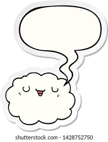 Cartoon-Wolke mit Sprudelaufkleber