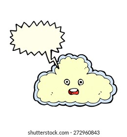 cartoon cloud symbol with speech bubble