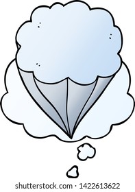 cartoon cloud symbol with thought bubble in smooth gradient style