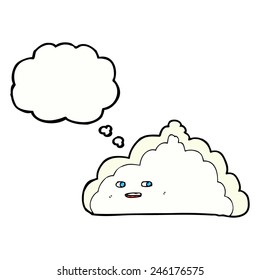 cartoon cloud with thought bubble