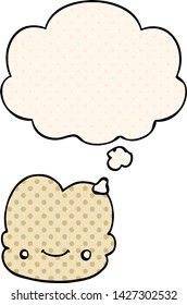 cartoon cloud with thought bubble in comic book style