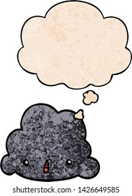 nube de dibujos animados con burbuja de pensamiento en forma de textura gruesa