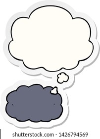 Cartoon Cloud mit Denkblase als Druckaufkleber