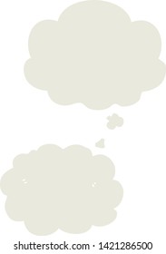 cartoon cloud with thought bubble in retro style