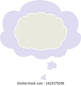 nube de dibujos animados con burbuja de pensamiento en estilo retro