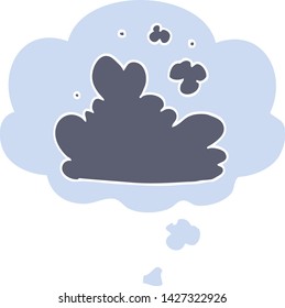 Cartoon-Wolke mit Gedankenblase im Retro-Stil