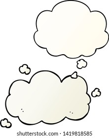 cartoon cloud with thought bubble in smooth gradient style