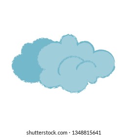 Cartoon cloud with trendy noisy texture isolated on white vector illustration