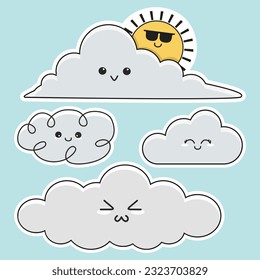 cartoon cloud vector collection bundle