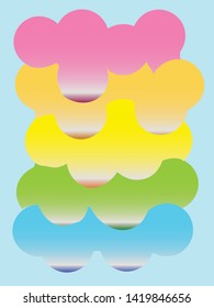 Cartoon clouds. Abstract liquid paint background. Vector illustration