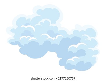 Nubes de dibujos animados. Símbolo del icono de la imagen de la nube blanca abstracta. El paisaje vectorial nublado o el panorama aéreo de la naturaleza simple. Formas redondeadas en estilo plano
