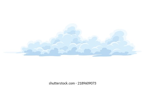 Cartoon Clouds. Abstract White Cloudscape Icon Symbol. Vector Cloudy Landscape Or Simplicity Nature Aerial Panorama. Round Shapes In Flat Style