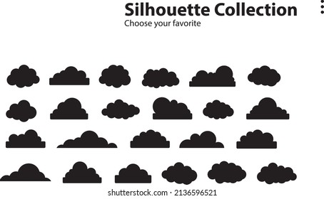 símbolo de elemento de fondo de fondo de fondo de la colección nubes de dibujos animados
