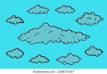 cartoon clouds collection vector design element