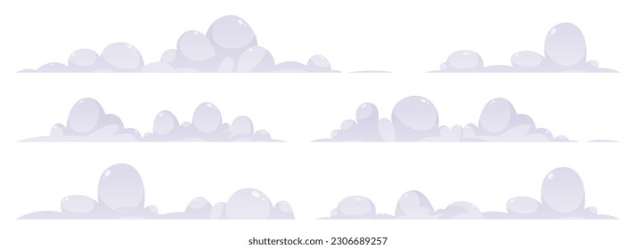 Cartoon clouds collection vector illustration isolated on white background