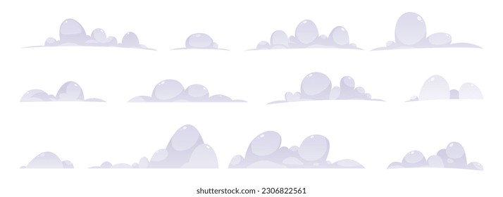 Cartoon clouds collection vector illustration isolated on white background