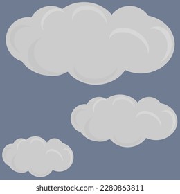 Cartoon clouds isolated in blue sky vector collection. white cloud illustration.