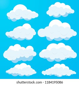 Cartoon clouds isolated collection